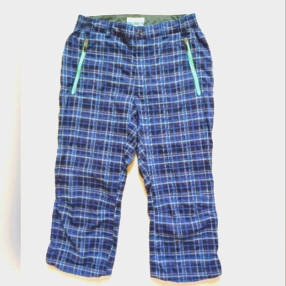 Columbia Pants - Columbia Plaid Capri Shorts Blue Turquoise Gray with Zippered Pockets